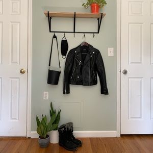 Faux Leather Quilted Jacket XS